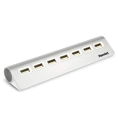 Afbeelding van Hamlet XHUB7020AL interface hub USB 2.0 480 Mbit/s Aluminium