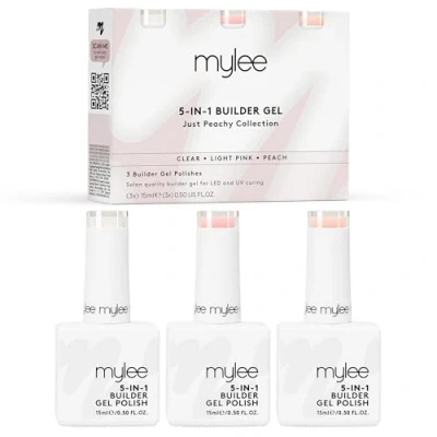 Afbeelding van Mylee 5 in 1 Builder Versterkende Gel Trio 3x15ml [Just Peachy] UV/LED Nagellak Voor Harde Sterke Nageltips &amp; Verlengingen, Nail Art Decoraties, Stickers Juwelen, Professionele Manicure Herstellen