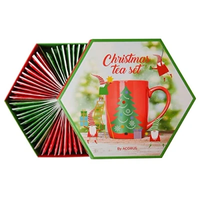 Afbeelding van Kerstassortiment thee van Acorus. 100% natuurlijke kerstthee als cadeau (60 theezakjes)