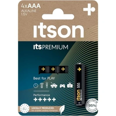 Afbeelding van ITSON, itsPREMIUM AAA alkaline battery, pack of 4, LR03IPR/4CP