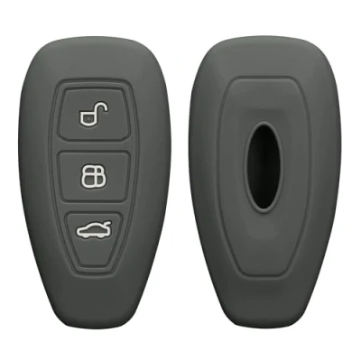 Afbeelding van kwmobile autosleutel hoesje geschikt voor Ford 3 knops Keyless Go hoes TPU behuizing Beschermende auto sleutel case Sleuteletui in donkergrijs
