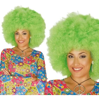 Afbeelding van Fiestas Guirca Verkleedpruik Afro Synthetisch Groen One size