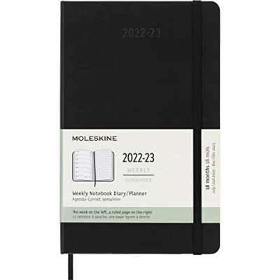 Afbeelding van Moleskine 18 Maanden Agenda 2022/23 Wekelijks Large Harde Kaft Zwart