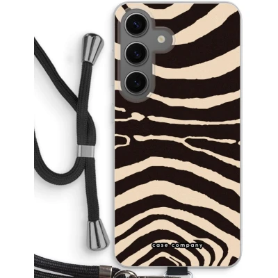 Afbeelding van Case Company® hoesje met Koord geschikt voor Samsung Galaxy S24 Arizona Zebra Telefoonhoesje Zwart Bescherming aan alle Kanten en Over de Schermrand