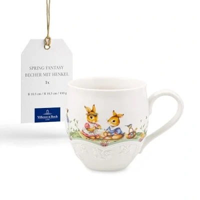 Afbeelding van Villeroy &amp; Boch Spring Fantasy mok met handvat &quot;Blumenwiese&quot; paasmok koffiemok koffiekopje paasservies servies