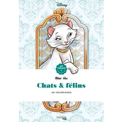 Afbeelding van Disney Mini bloc Chats et Félins Hachette heroes Kleurboek voor volwassenen