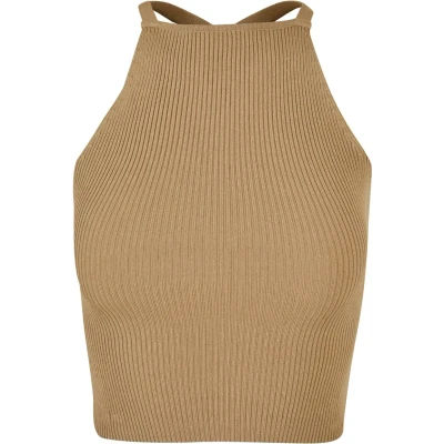Afbeelding van Urban Classics Damen Crossed BACK Top, Dames, Maat: XS, Unionbeige
