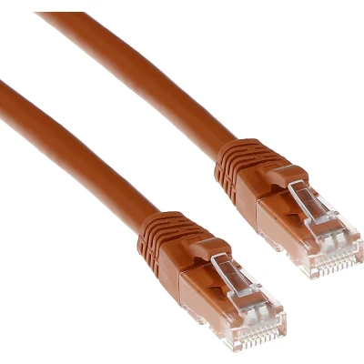 Afbeelding van ACT Bruin 5 meter U/UTP CAT6 patchkabel snagless met RJ45 connectoren IS1605
