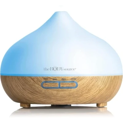 Afbeelding van The Body Source Ultrasone Aroma Diffuser voor Etherische Oliën met 7 Kleuren Led Verlichting, luchtbevochtiger, Aromatherapie thuis, kantoor, spa 300 ml
