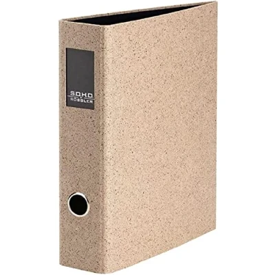 Afbeelding van Rössler Papier 1317452399 S.O.H.O. DIN A4 map met hefboommechanisme en rugetiket, rugbreedte 85 mm, cacao 285 x 320 mm
