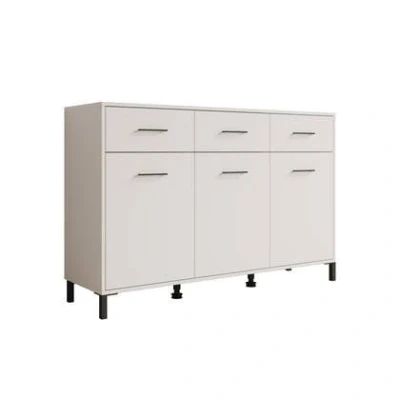 Afbeelding van Meubella Dressoir Vidor Wit 138 cm 3 lades