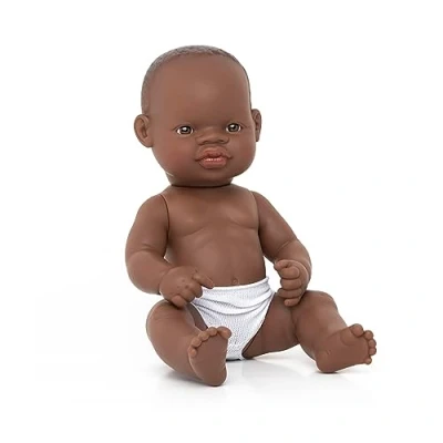 Afbeelding van MINILAND BABYPOP BLOOT AFRIKAANS MEISJE 32CM