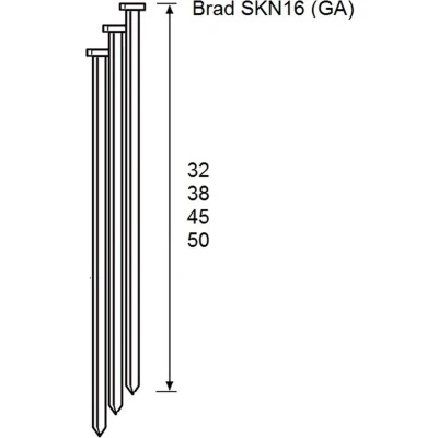 Afbeelding van Dutack Fasteners 5138052 Brad SKN16 20 Verzinkt 1,6 x 45 mm (2000st)