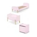 Afbeelding van LUCEVI Kiddy bed + Nachtkastje Speelkoffer Roze 90x200 cm
