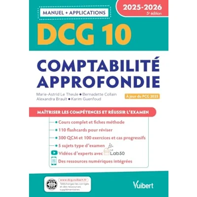 Afbeelding van DCG 10 COMPTABILITE APPROFONDIE MANUEL ET APPLICATIONS 2025