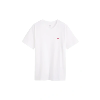 Afbeelding van Levi&#039;s heren Basic T shirt van katoen met logo in de kleur Wit, maat: XXL