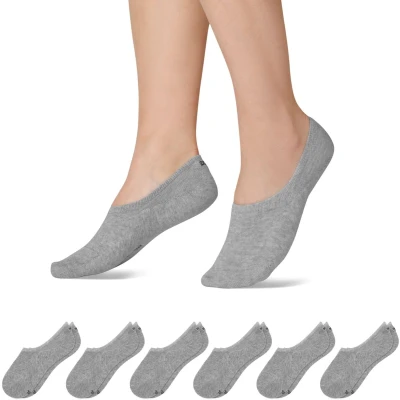 Afbeelding van Snocks Onzichtbare Sokken Dames Heren (6 Pack) Sneakersokken, 6x Grijs, 43 46 EU