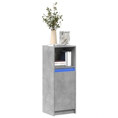 Afbeelding van Dressoir met LED 38x34x100 cm bewerkt hout betongrijs