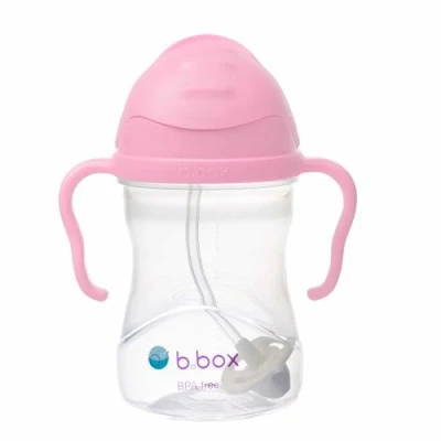 Image de b.box Tasse à Paille Verre avec pour bébé Couvercle coulissant, pondérée, Anti goutte et Ergonomique Sans BPA, Lavable au lave vaisselle 6 m 240 ml