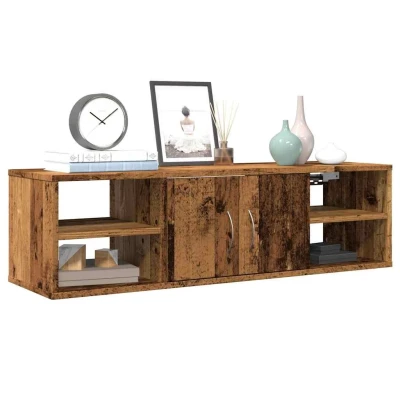 Afbeelding van vidaXL Wandkast 102x30x29 cm bewerkt hout oud houtkleurig