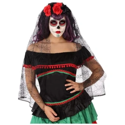 Afbeelding van hoofdband Halloween Rood/Zwart