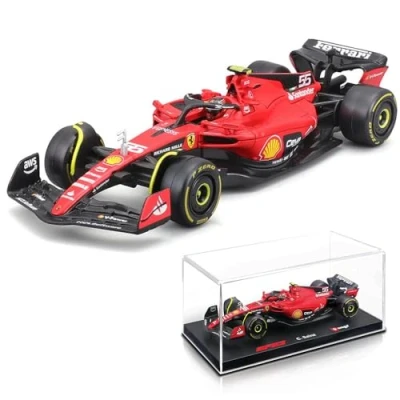 Afbeelding van Ferrari SF 23 Carlos Sainz Nr 55 seizoen 2023 Formule 1 F1 schaal 1/24 cm model Auto DieCast BBurago 18 26808