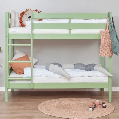 Afbeelding van ECO Comfort stapelbed 70x160 cm met lattenbodem Pale Green / 70x160cm