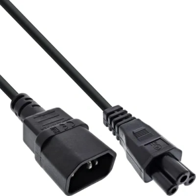 Afbeelding van InLine Netkabel, C14 female naar C5 male, zwart, 2m (2 m), Stroomkabel