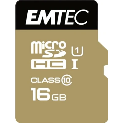 Image de EMTEC Gold+ Carte mémoire flash (adaptateur SD inclus(e)) 16 Go Class 10 micro or
