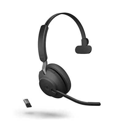 Afbeelding van Jabra Evolve2 65 monaural On Ear headset Telefoon Bluetooth Stereo Zwart Volumeregeling, Indicator voor batterijstatus, Microfoon uitschakelbaar (mute)
