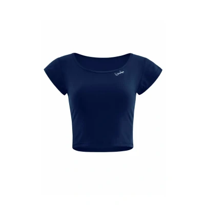 Afbeelding van Winshape Functional Light AND SOFT Cropped Kurzarm Sport Tshirt, Dames, Maat: XS, Dark blue