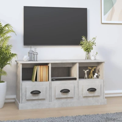 Afbeelding van Tv meubel 100x35x50 cm bewerkt hout betongrijs