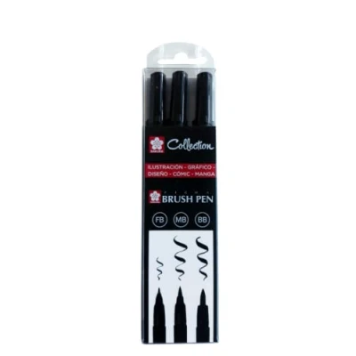 Afbeelding van SAKURA PIGMA Brush Pen Set van 3 markers FB MB BB