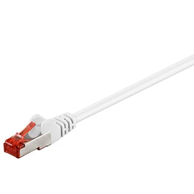 Afbeelding van goobay 92760 CAT 6 netwerkkabel lan/ethernetkabel/voor Gigabit Ethernet S FTP/dubbel afgeschermde patchkabel met RJ45 stekker / 3 m wit