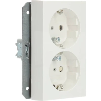 Afbeelding van Gira Systeem 55 wandcontactdoos randaarde 16A 250V 2 voudig zuiver