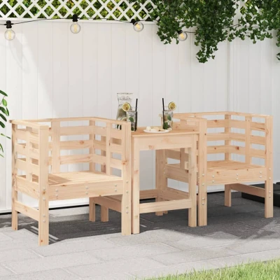 Afbeelding van Tuinstoelen 2 st 61,5x53x71 cm massief grenenhout