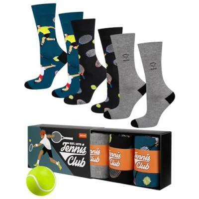 Afbeelding van soxo Sportsokken voor heren, fantasie, cadeau, grappige sokken, idee, 3 paar, Tennis paar