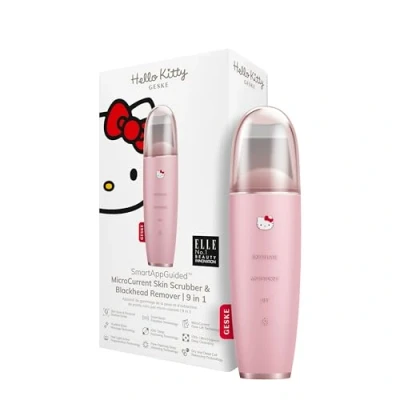 Afbeelding van Geske Microcurrent SKIN Scrubber Blackhead Remover 9 IN 1 Huidverzorgingstool, Maat: One Size, Hello kitty pink
