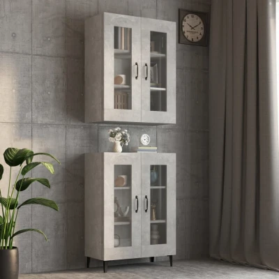 Afbeelding van Hangkast 69,5x34x90 cm betongrijs