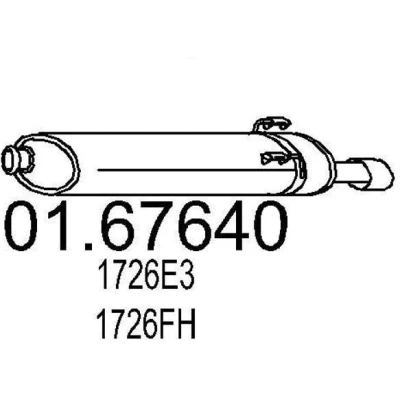 Afbeelding van MTS 01.67640 Einddemper 750 PEUGEOT: 306 Hatchback