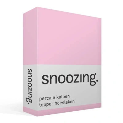Afbeelding van Snoozing Topper Hoeslaken Eenpersoons 90x210 cm Percale katoen Roze