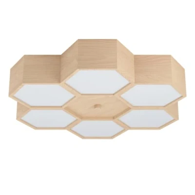 Afbeelding van Plafondlamp Mirlas van hout, 6 lamps