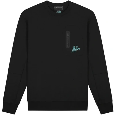 Afbeelding van Malelions Sport Counter Sweater Heren Black Turquoise M Zwart Truien &amp; Vesten