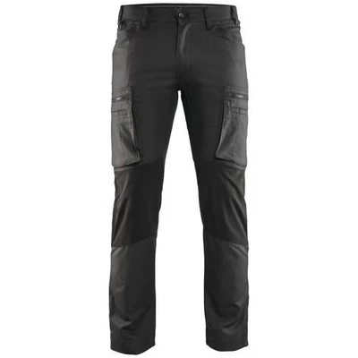 Image de Pantalon services stretch gris foncé/noir