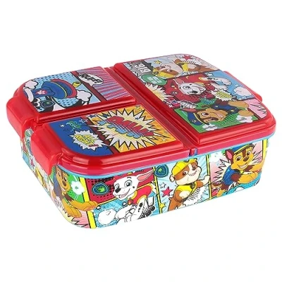Afbeelding van p:os 35145099 Paw Patrol 3 vakken, lunch van kunststof met clipsluitingen, broodtrommel voor kleuterschool, school en vrije tijd, 35145099, meerkleurig