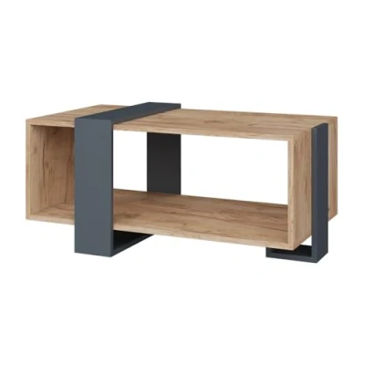 Afbeelding van Vicco AvenSalontafel 91.5 x 52 cm Antraciet/gouden eik