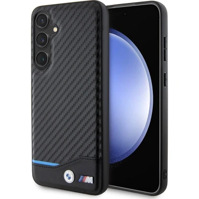 Afbeelding van BMW Backcase hoesje geschikt voor Samsung Galaxy S24+ Effen Zwart Kunstleer