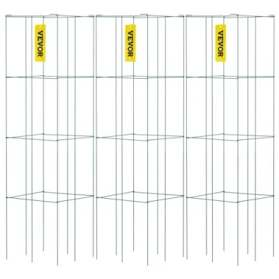 Image de VEVOR Cages à tomates, Support pour plantes, carré en acier, 3,3 pieds, vert, jardin, paquet de 3