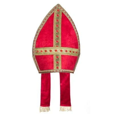 Afbeelding van Boland Mijter Sinterklaas Één maat Volwassenen Mannen Sint &amp; Piet Pakjesavond Intocht
