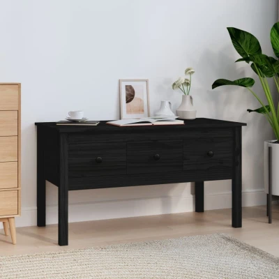 Afbeelding van Salontafel 102x49x55 cm massief grenenhout zwart